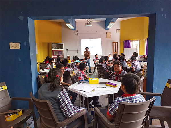 Students engaged in hands-on STEM activities at Atal Tinkering Lab